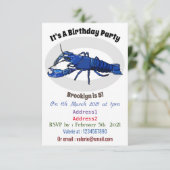 Invitation Illustration de l'écrevisse marron bleu (Debout devant)