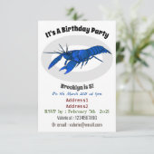 Invitation Illustration de l'écrevisse marron bleu (Debout devant)