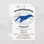 Invitation Illustration de l'écrevisse marron bleu (Devant / Derrière)