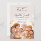 Invitation Illustration de l'enfant et de la famille Baptême (Devant)