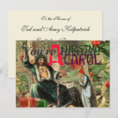 Invitation Illustration de l'esprit de Noël présent Scrooge (Devant / Derrière)