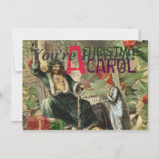 Invitation Illustration de l'esprit de Noël présent Scrooge (Devant)