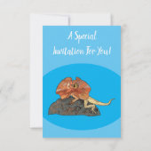 Invitation Illustration de lézard à col frisé (Dos)