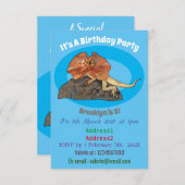 Invitation Illustration de lézard à col frisé (Devant / Derrière)