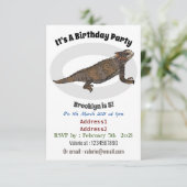 Invitation Illustration de lézard à cornes de Regal (Debout devant)