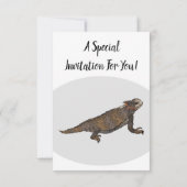 Invitation Illustration de lézard à cornes de Regal (Dos)