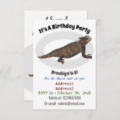 Invitation Illustration de lézard à cornes de Regal (Devant / Derrière)