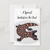 Invitation Illustration de lézard géant affamé (Dos)