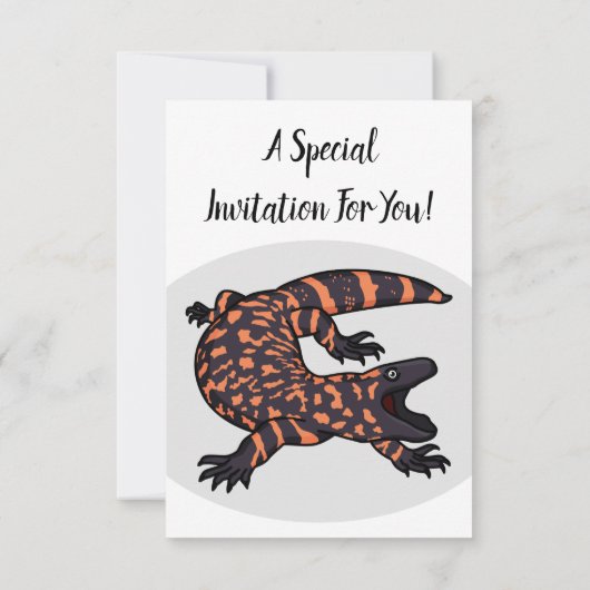 Invitation Illustration de lézard géant affamé (Dos)