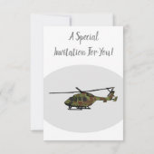 Invitation Illustration de l'hélicoptère de l'armée (Dos)