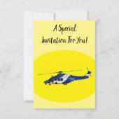 Invitation Illustration de l'hélicoptère de police (Dos)