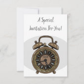 Invitation Illustration de l'horloge d'alarme (Dos)