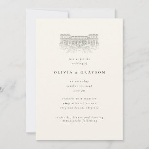 Invitation Illustration de lieu Vieille Fortune Esthétique, M