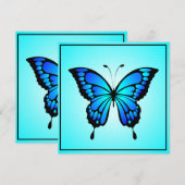 Invitation Illustration de l'insecte bleu papillon-20284 (Devant / Derrière)
