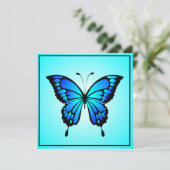 Invitation Illustration de l'insecte bleu papillon-20284 (Debout devant)