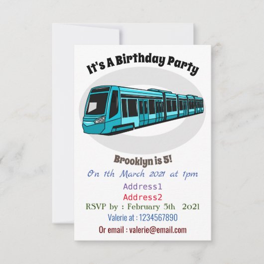 Invitation Illustration de locomotive électrique (Devant)