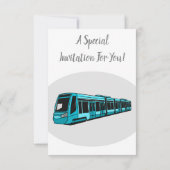 Invitation Illustration de locomotive électrique (Dos)