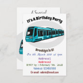 Invitation Illustration de locomotive électrique (Devant / Derrière)