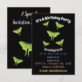 Invitation Illustration de Luna Moth (Devant / Derrière)