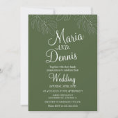 Invitation Illustration de main de Monstera simple en vert (Devant)