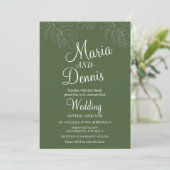 Invitation Illustration de main de Monstera simple en vert (Debout devant)