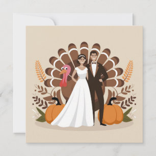Invitation Illustration de mariage de Thanksgiving, récolte d