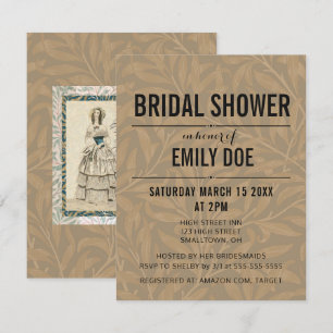 Invitation Illustration de mariage victorien vintage 1844