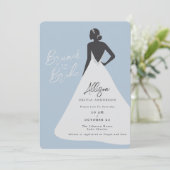 Invitation Illustration de mariée en robe dos nu Brunch de ma (Debout devant)