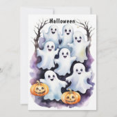 Invitation Illustration de mignons fantômes avec Halloween Ci (Devant)