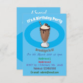 Invitation Illustration de milk-shake au chocolat (Devant / Derrière)