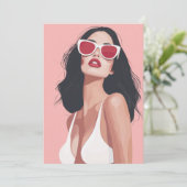 Invitation Illustration De Mode Femme Design Avec Lunettes De (Debout devant)