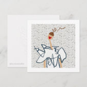 Invitation Illustration de mode fille drôle mignonne (Devant / Derrière)