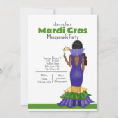 Invitation Illustration de mode Mardi Gras - Fête (Devant)