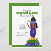 Invitation Illustration de mode Mardi Gras - Fête (Devant / Derrière)