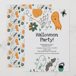 Invitation Illustration de motif de fantôme pour soirée costu