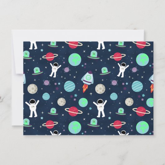 Invitation Illustration de motif spatial (Devant)