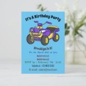Invitation Illustration de moto Purple Quad (Debout devant)