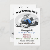 Invitation Illustration de motoneige (Devant / Derrière)