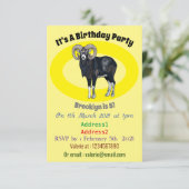 Invitation Illustration de mouflon, mouton (Debout devant)
