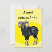 Invitation Illustration de mouflon, mouton (Dos)