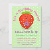 Invitation Illustration de mûre fraise (Devant)