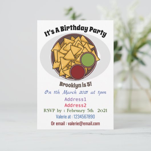 Invitation Illustration de Nachos (Debout devant)