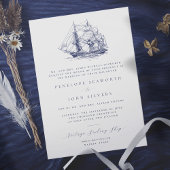 Invitation Illustration de navire nautique élégant Mariage of