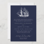 Invitation Illustration de navire nautique Mariage formel de (Devant)