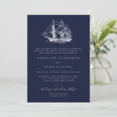 Invitation Illustration de navire nautique Mariage formel de (Debout devant)