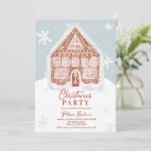 Invitation Illustration de Noël de maison en pain d'épices fa (Debout devant)