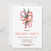 Invitation Illustration de Noël de mignon sucre de canne (Devant)