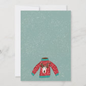 Invitation Illustration de Noël d'un chandail de rennes amusa (Dos)