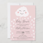 Invitation Illustration de nuage de coeurs mignons pour une b (Devant)