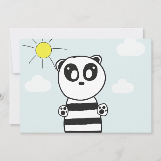 Invitation Illustration de Panda Mignon (Devant)